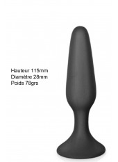 Plug anal noir 11.5cm avec ventouse - CC5700401010