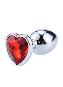 Plug bijou coeur en aluminium bijou rouge Small - RY-013RED