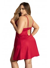 Nuisette, grande taille, rouge semi ouverte sur les côtés