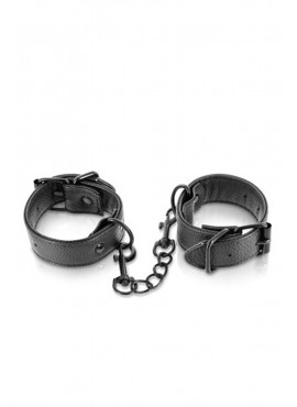 Menottes simili cuir noir ajustables Fetish Tentation - CC570407