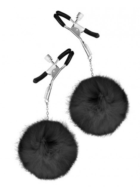 Pinces à seins pression réglable pompons noirs - CC5700720010