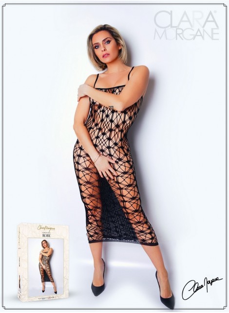 Robe sexy longue en résille noire - Le Numéro 3 - Collection Robe - CM97003