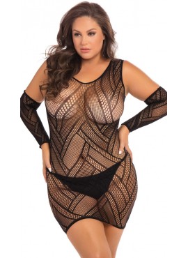 Robe avec mitaines grande taille - REN7085XBLK