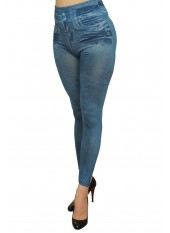 Legging bleu effet jean usé - FD1014