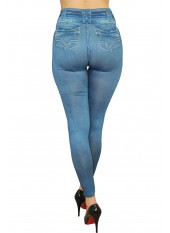 Legging bleu effet jean usé - FD1014