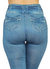 Legging bleu effet jean usé - FD1014