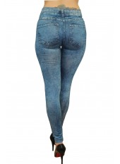 Legging bleu effet jean délavé - FD1016