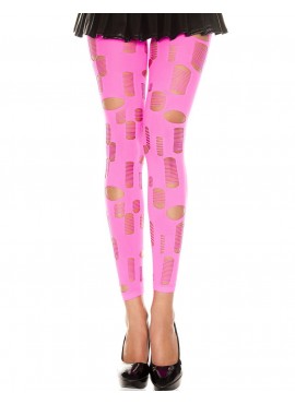 Legging rose fluo ajouré petits et grands trous - MH35472NEP