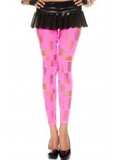 Legging rose fluo ajouré petits et grands trous - MH35472NEP