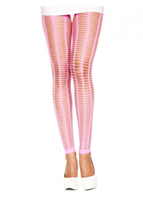 Leggings rose fluo moulant ajouré petits trous - MH35442NEP