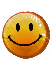 Préservatif lubrifié en latex smiley x 1 couleur aléatoire 54mm - 100EXSS