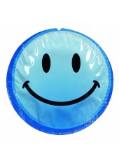 Préservatif lubrifié en latex smiley x 1 couleur aléatoire 54mm - 100EXSS