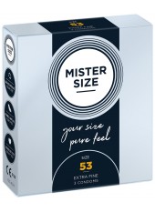 Boite de 3 préservatifs latex avec réservoir, 7 tailles disponibles Mister Size - MS03