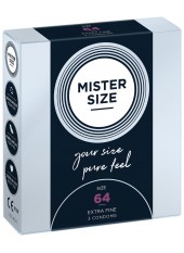 Boite de 3 préservatifs latex avec réservoir, 7 tailles disponibles Mister Size - MS03