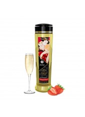 Huile de massage aphrodisiaque fraise vin pétillant 240ml - CC1208