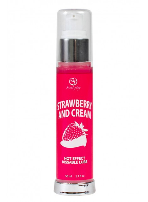 2 en 1 Lubrifiant et huile de massage fraise à la crème chauffant - SP5389