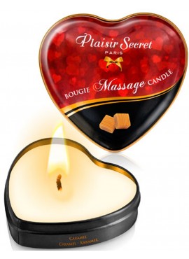 Mini bougie de massage caramel boîte coeur 35ml - CC826068