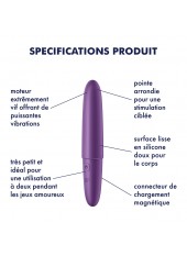 Vibromasseur violet USB Ultra Power Bullet 6 Satisfyer - CC597740