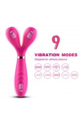 Vibromasseur Wand rose en forme de Y avec 3 moteurs - USK-W04PNK