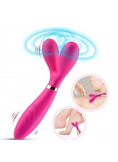 Vibromasseur Wand rose en forme de Y avec 3 moteurs - USK-W04PNK