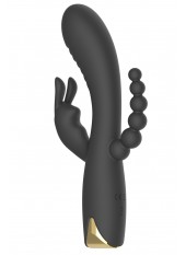 Vibromasseur triple stimulation très puissant noir USB - WS-NV062BLK