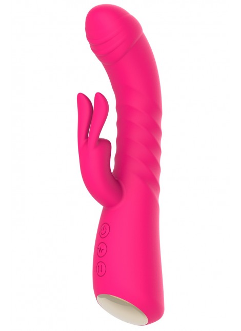 Vibromasseur rabbit rose chauffant avec fonction va-et-vient, USB - WS-NV040