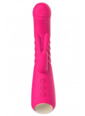 Vibromasseur rabbit rose chauffant avec fonction va-et-vient, USB - WS-NV040