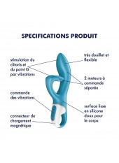 Vibromasseur rabbit bleu USB Embrace Me Satisfyer - CC597792