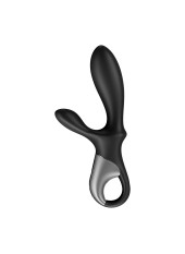 Vibromasseur rabbit noir USB, chauffant et connecté Heat Climax Satisfyer - CC597791