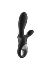 Vibromasseur rabbit noir USB, chauffant et connecté Heat Climax Satisfyer - CC597791