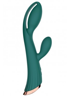 Vibromasseur vert avec stimulateur de clitoris LRIS USB - LRISGREEN