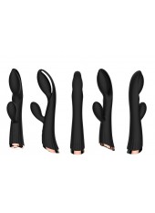 Vibromasseur noir avec stimulateur de clitoris LRIS USB - LRISBLACK