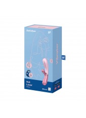 Vibromasseur rabbit rose chauffant USB connecté Hot Lover Satisfyer - CC597747