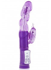 Vibromasseur rabbit violet tête rotative USB - CC5702020201