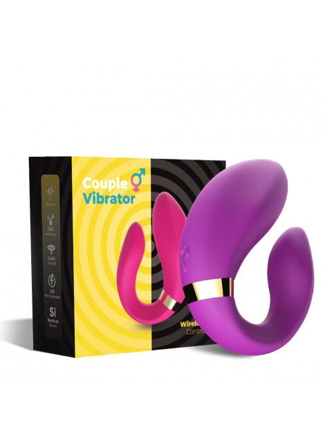 Vibromasseur forme U Violet pour couple avec double moteurs - USK-GZ02PUR