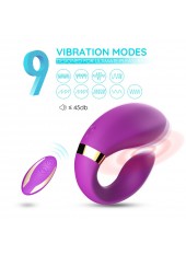 Vibromasseur forme U Violet pour couple avec double moteurs - USK-GZ02PUR