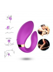 Vibromasseur forme U Violet pour couple avec double moteurs - USK-GZ02PUR