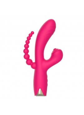 Vibromasseur triple stimulation USB rose Snappy Bunny - WS-NV062CPNK