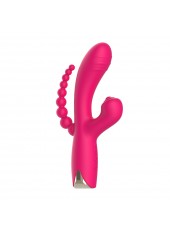 Vibromasseur triple stimulation USB rose Snappy Bunny - WS-NV062CPNK