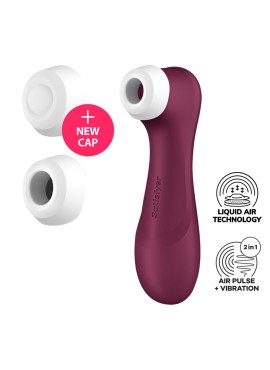 Stimulateur de clitoris 2 embouts avec techonologie Liquid Air Pro 2 Generation 3 rouge USB Satisfyer - CC597814