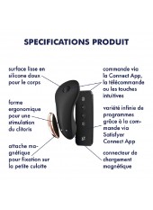 Stimulateur clitoridien connecté USB avec télécommande Little Secret Satisfyer - CC597253