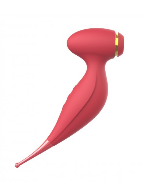 Oiseau du Paradis - Vibromasseur 2 en 1 avec vibration clitoridienne par membrane et embout stimulateur rouge - CR-820RED