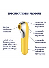 Vibromasseur et stimulateur clitoridien jaune Dual Love Satisfyer - CC5972570104