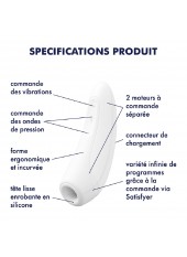 Stimulateur clitoridien connecté blanc Curvy 1 Satisfyer - CC5972390020