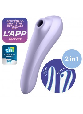 Vibromasseur et stimulateur de clitoris violet connecté Dual Pleasure Satisfyer - CC5972590201