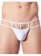 String blanc suspendu légère brillance et ornements - LM999-03WHT