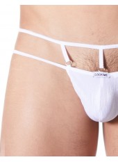 String blanc suspendu légère brillance et ornements - LM999-03WHT