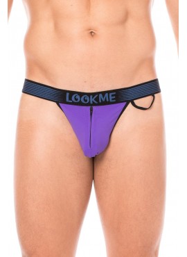 Slip violet échancré avec zip - LM2003-61PUR