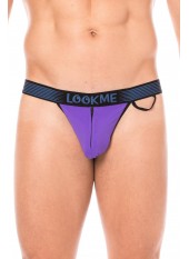 Slip violet échancré avec zip - LM2003-61PUR