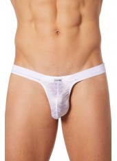 Slip brief blanc vagues satinées et fine maille - LM904-61WHT